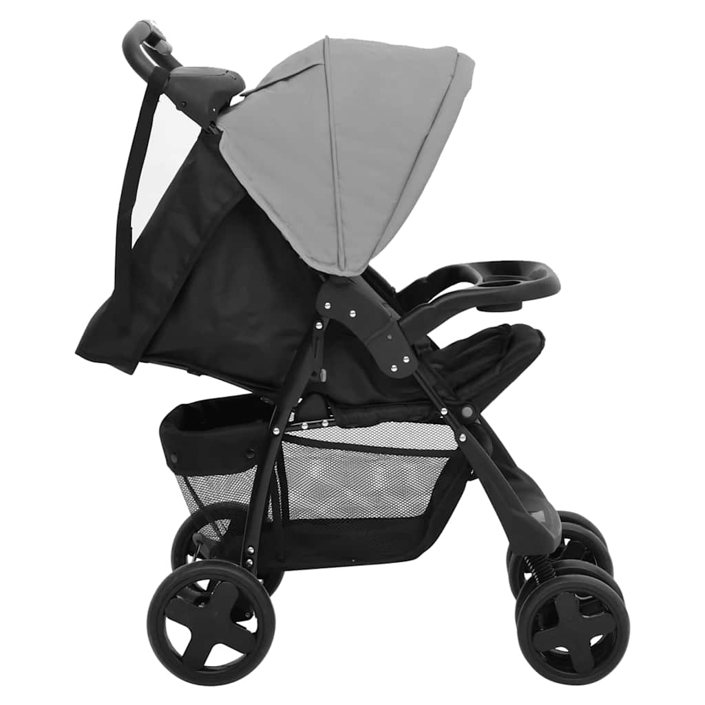 Poussette Pour Bébé 2-En-1 Et Noir Acier