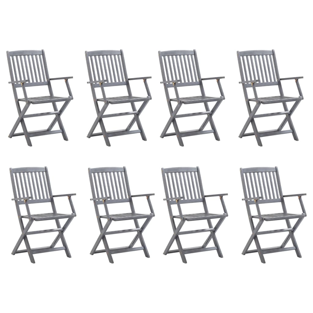 Chaises Pliantes, Lot De 2, 57 X 48,5 X 90 Cm, En Bois D'acacia Massif