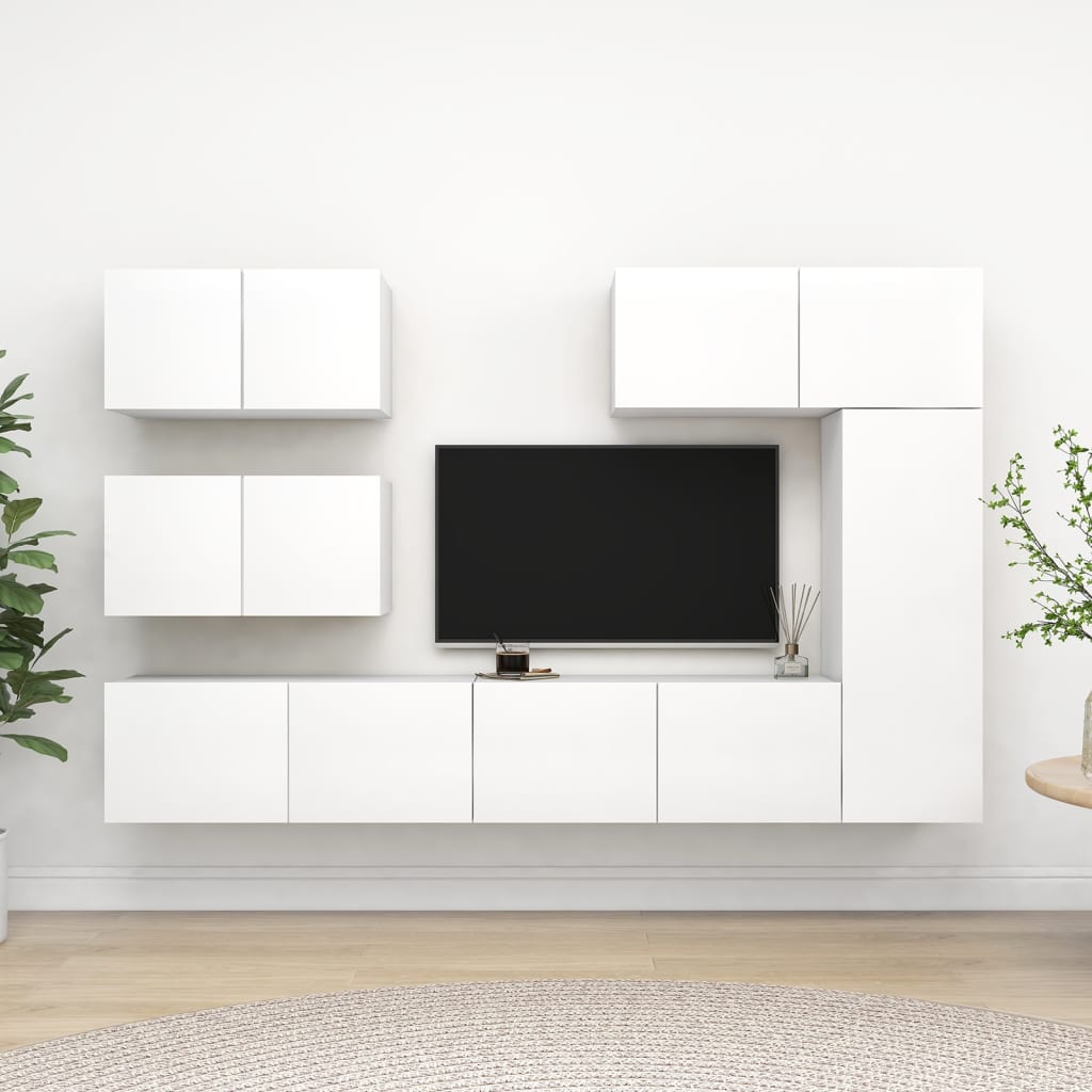 Ensemble Meuble Tv 6 Pc Bois D'ingénierie