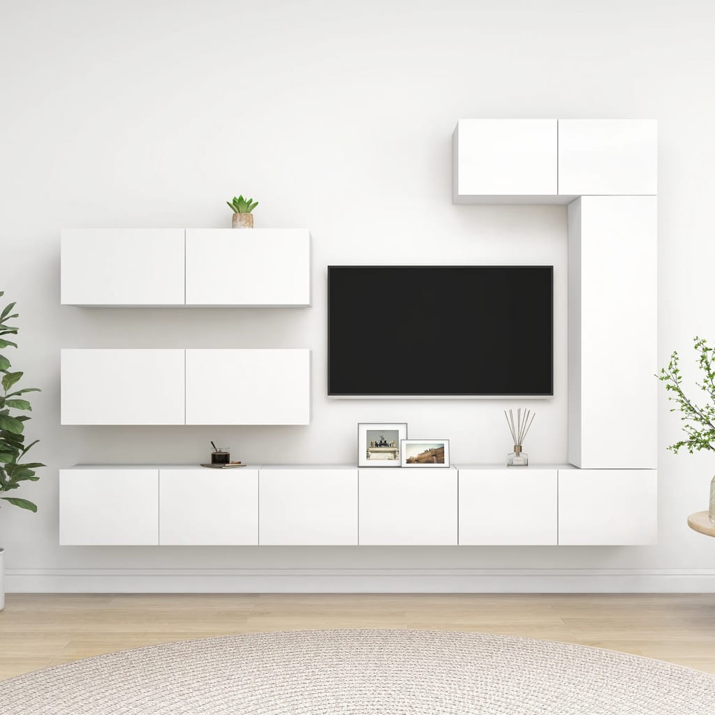 Ensemble Meuble Tv 6 Pc Bois D'ingénierie