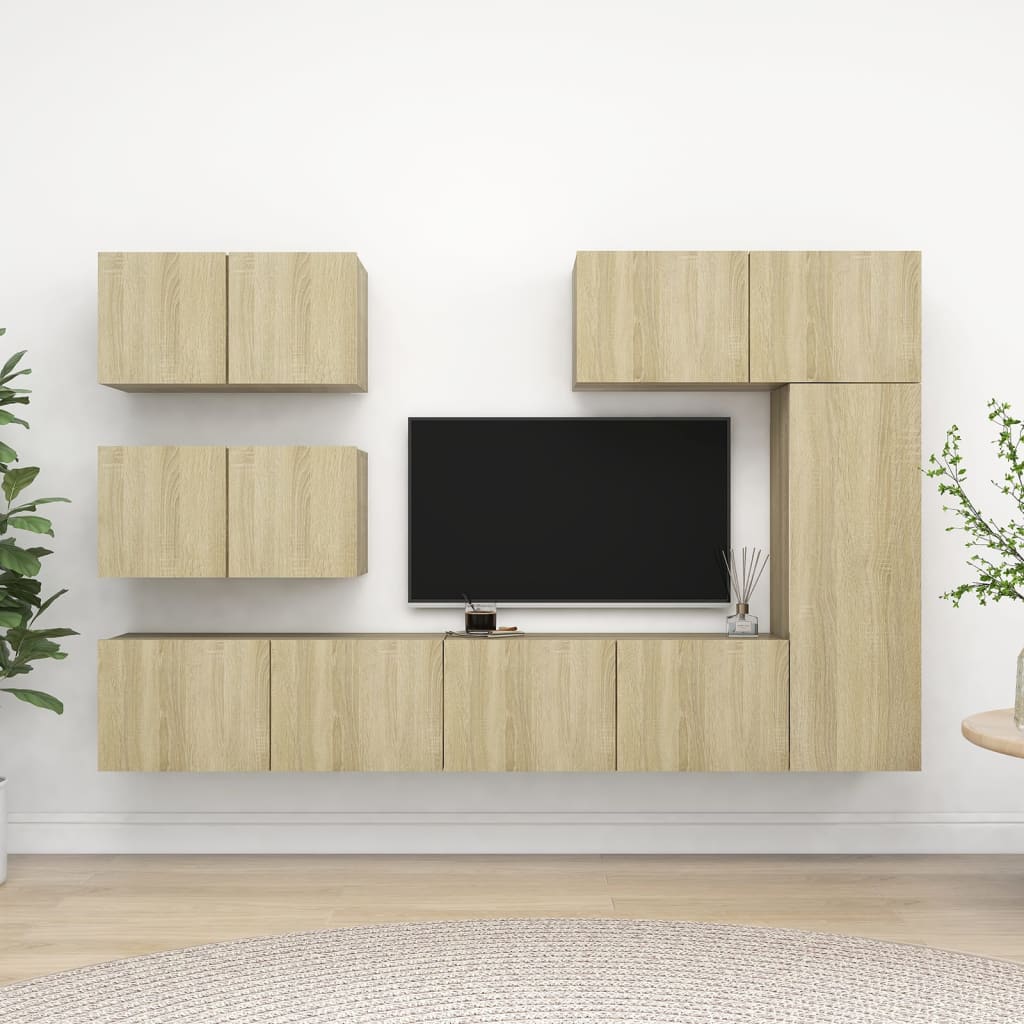 Ensemble Meuble Tv 6 Pc Bois D'ingénierie