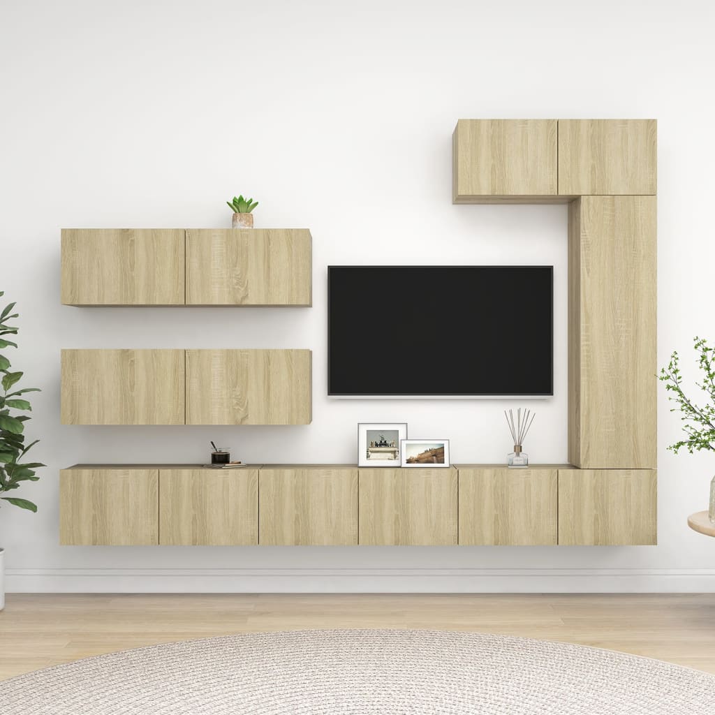 Ensemble Meuble Tv 6 Pc Bois D'ingénierie