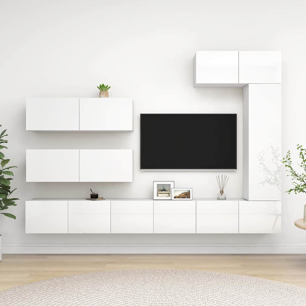 Ensemble Meuble Tv 6 Pc Bois D'ingénierie
