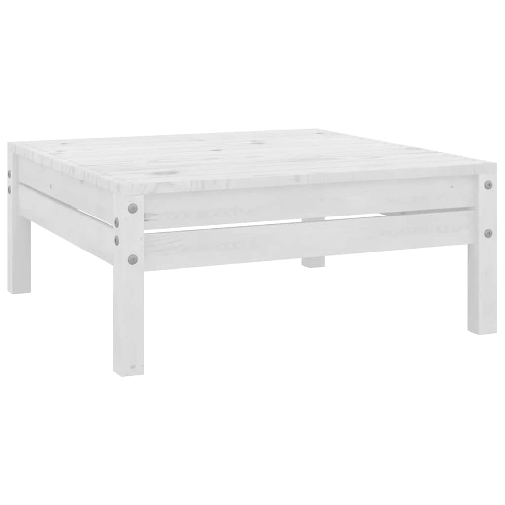 Repose-Pied De Jardin Blanc Bois De Pin Massif
