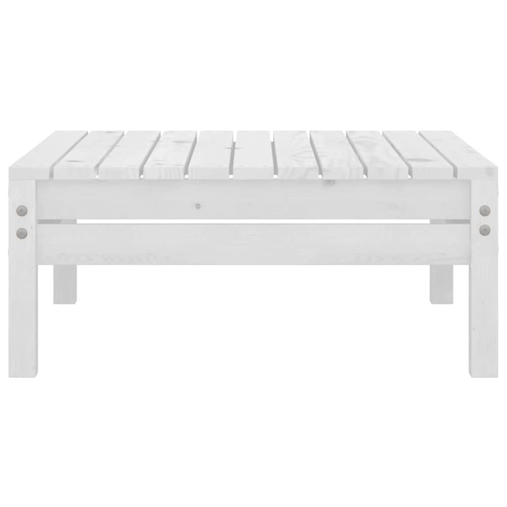 Repose-Pied De Jardin Blanc Bois De Pin Massif