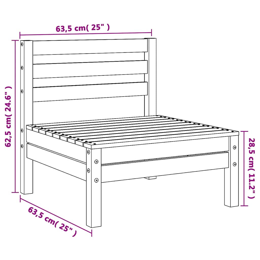 Canapés Centraux De Jardin 2 Pcs Gris Bois De Pin Massif