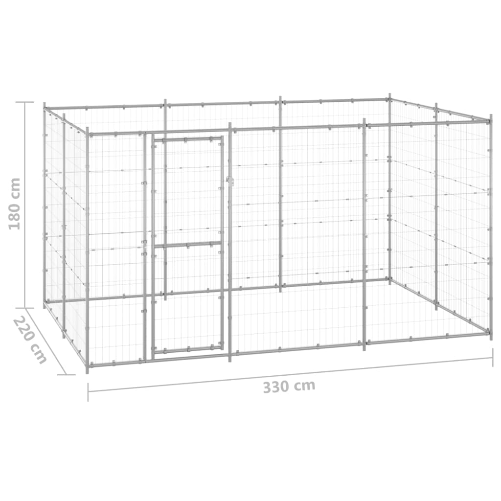 Chenil Extérieur Acier Galvanisé 7,26 M² Non