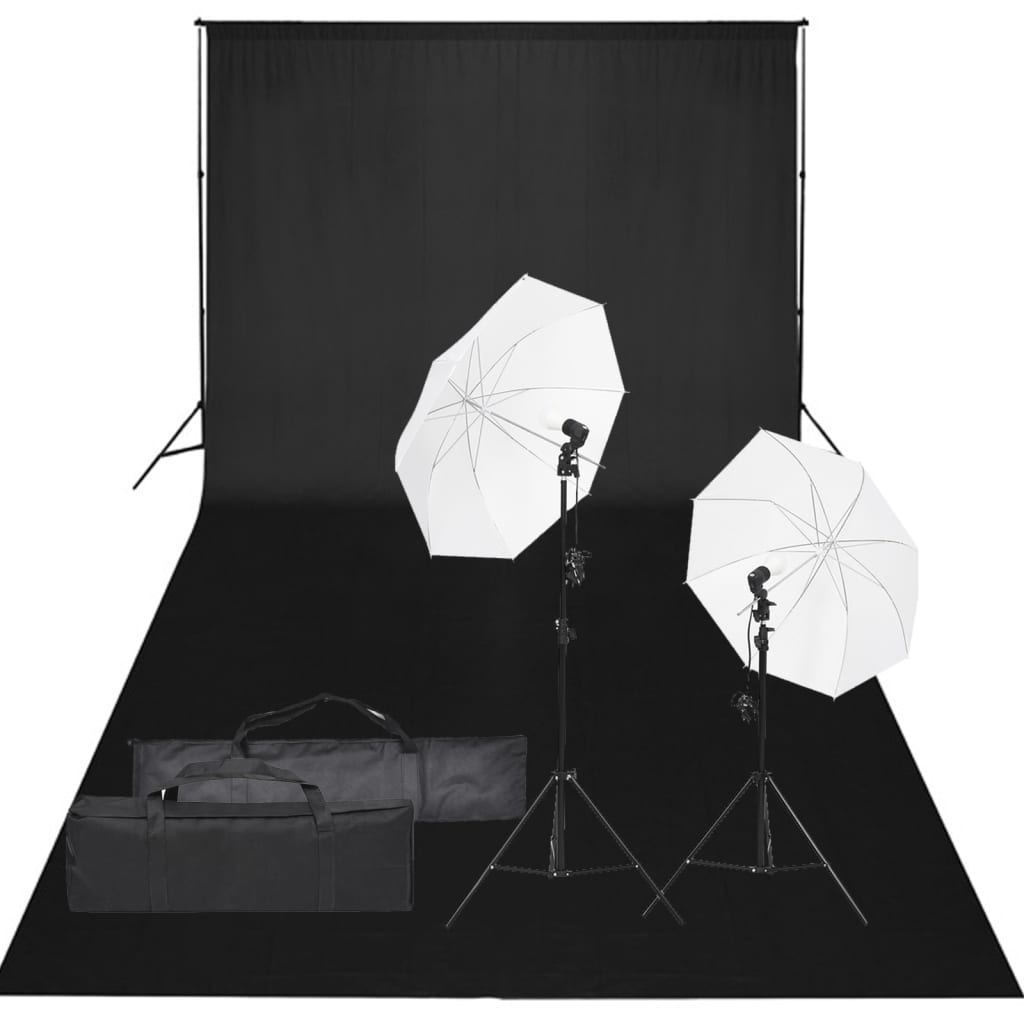 Kit De Studio Photo Avec Éclairage Et Toile De Fond