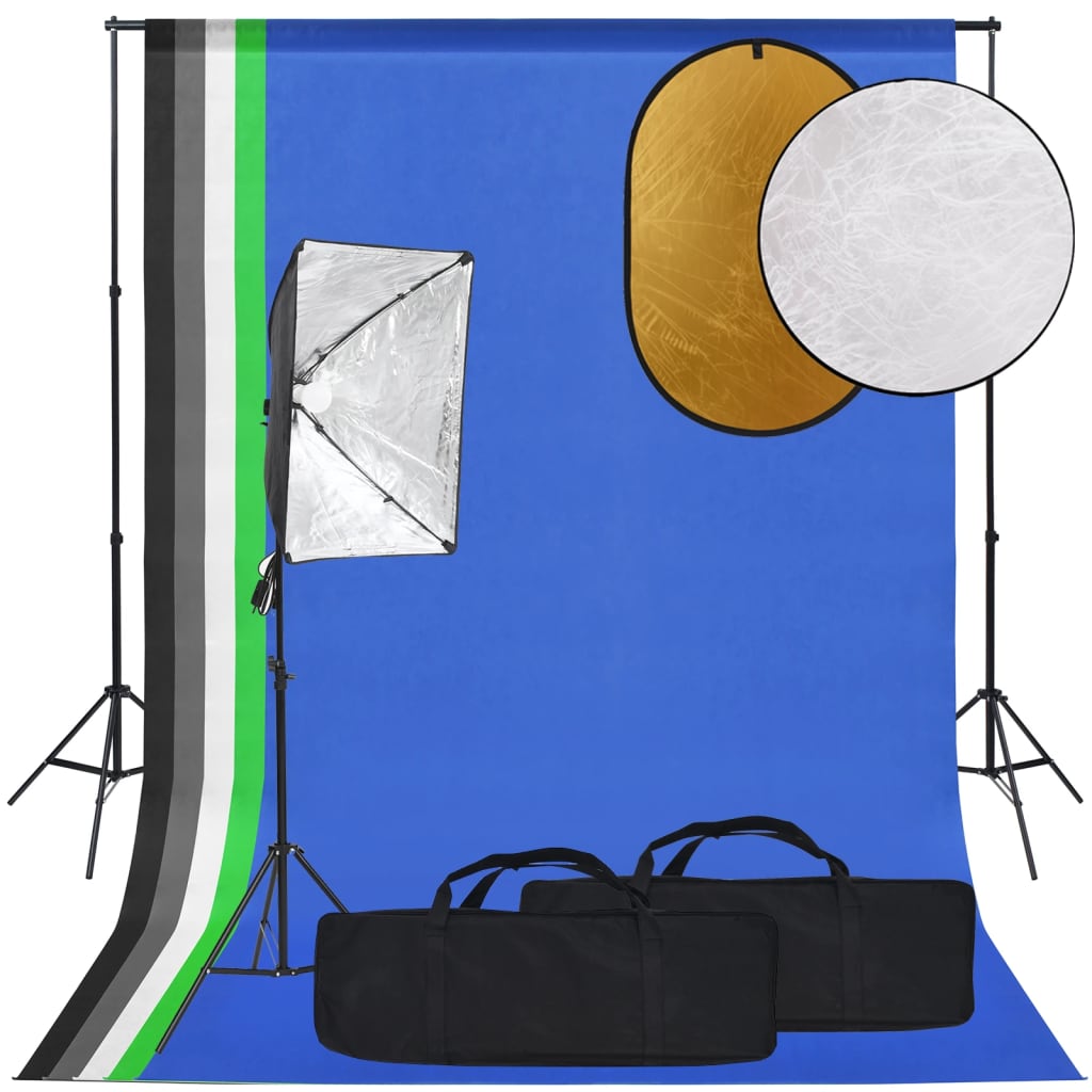 Kit De Studio Photo Boîte À Lumière Toile De Fond Et Réflecteur