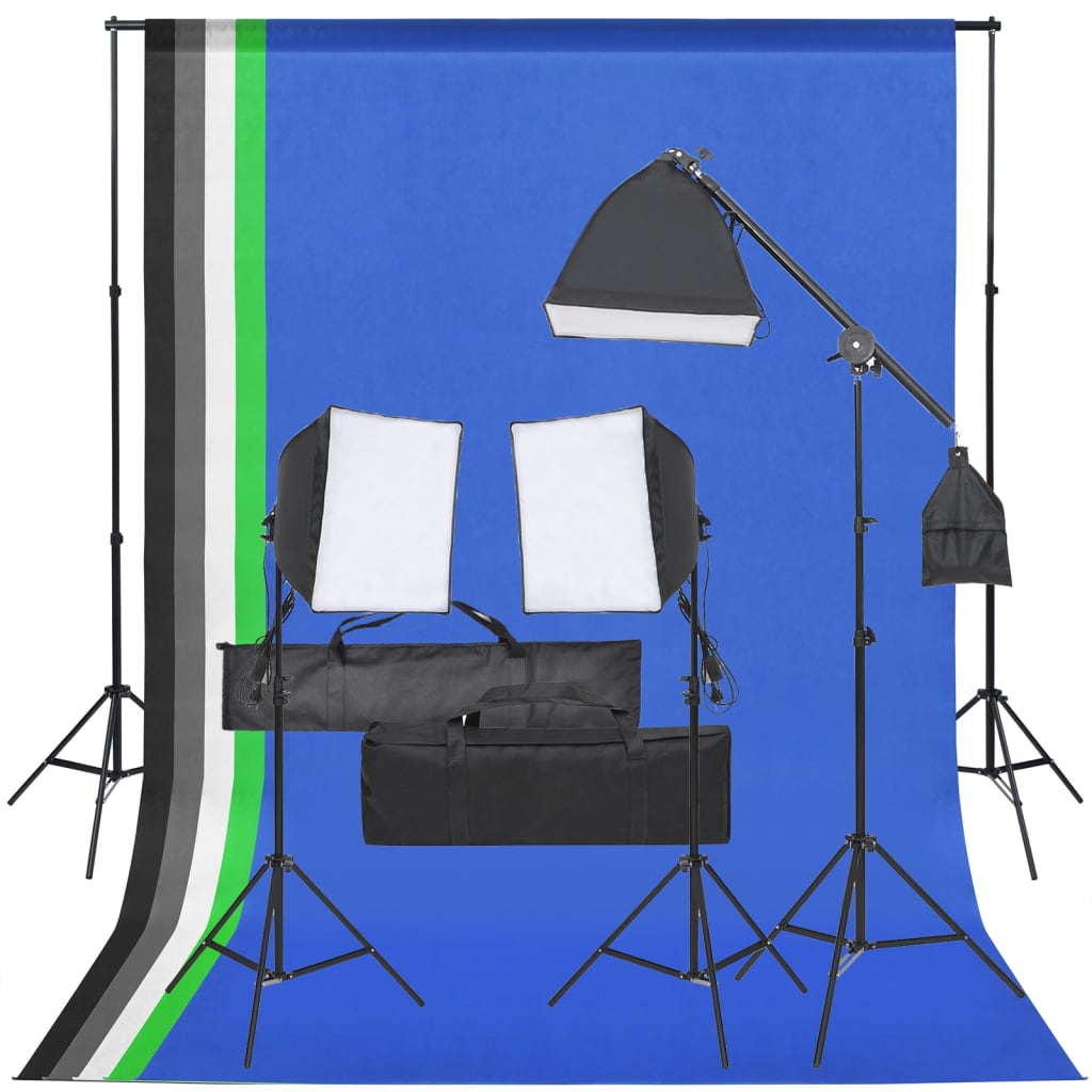Kit De Studio Photo Avec Éclairage Et Toile De Fond