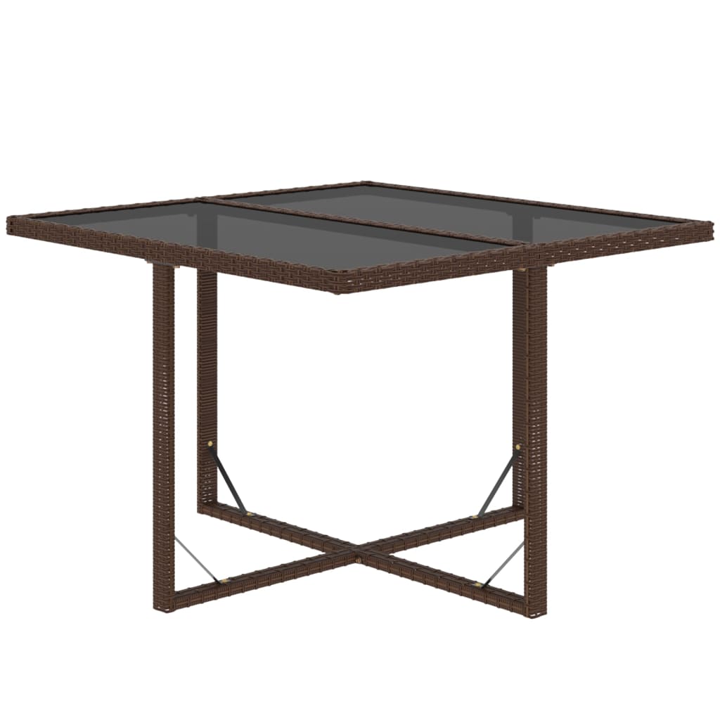 Ensemble À Dîner De Jardin Avec Coussins 5 Pcs Poly Rotin Brun Marron Et Blanc Crème