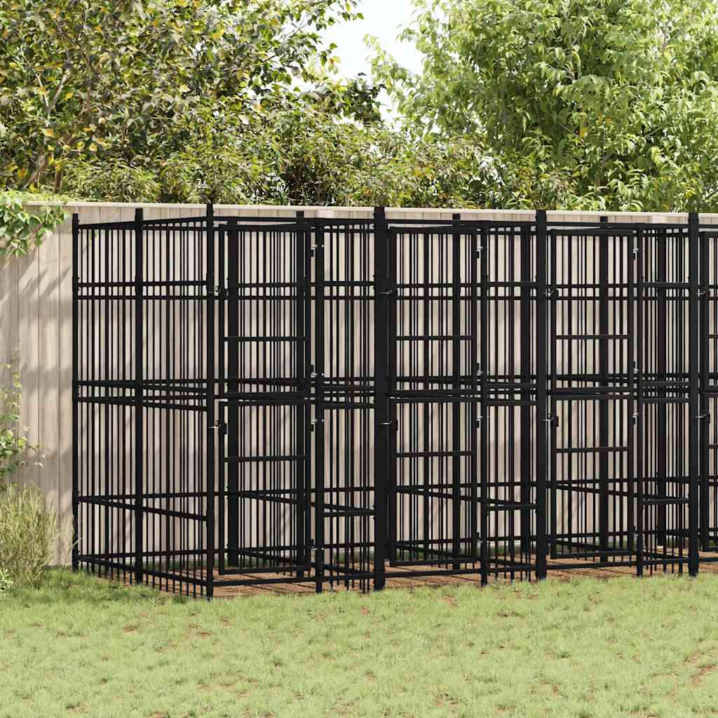 Chenil D'extérieur Pour Chiens Acier 1,84 M²