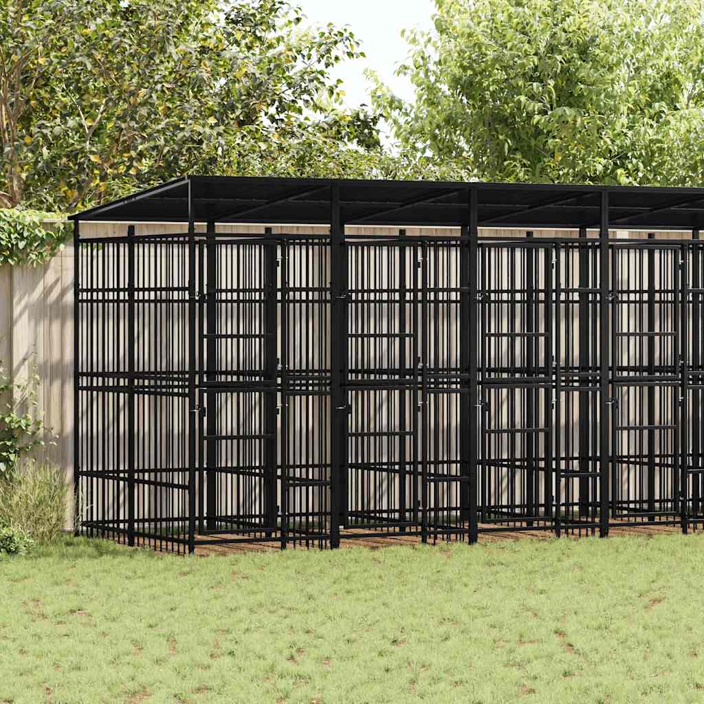 Chenil D'extérieur Pour Chiens Acier 1,84 M²