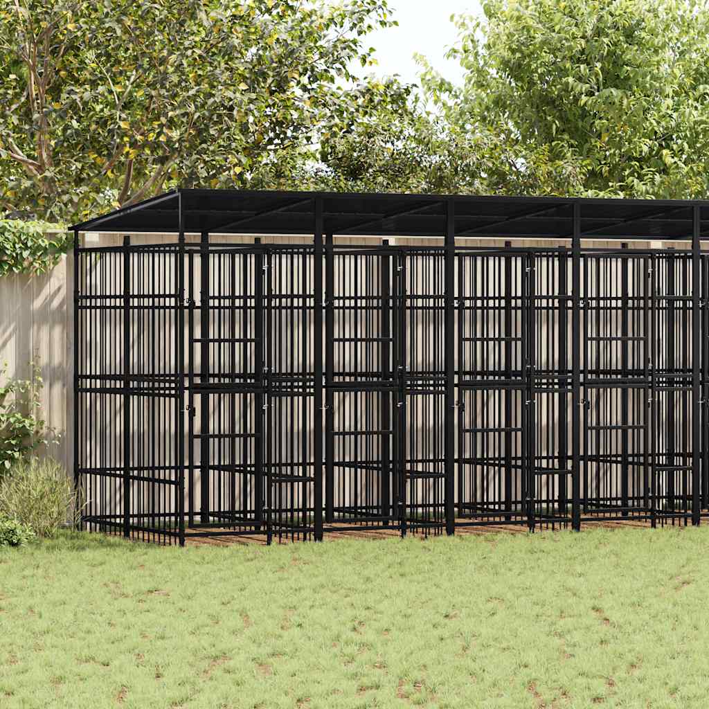 Chenil D'extérieur Pour Chiens Acier 1,84 M²