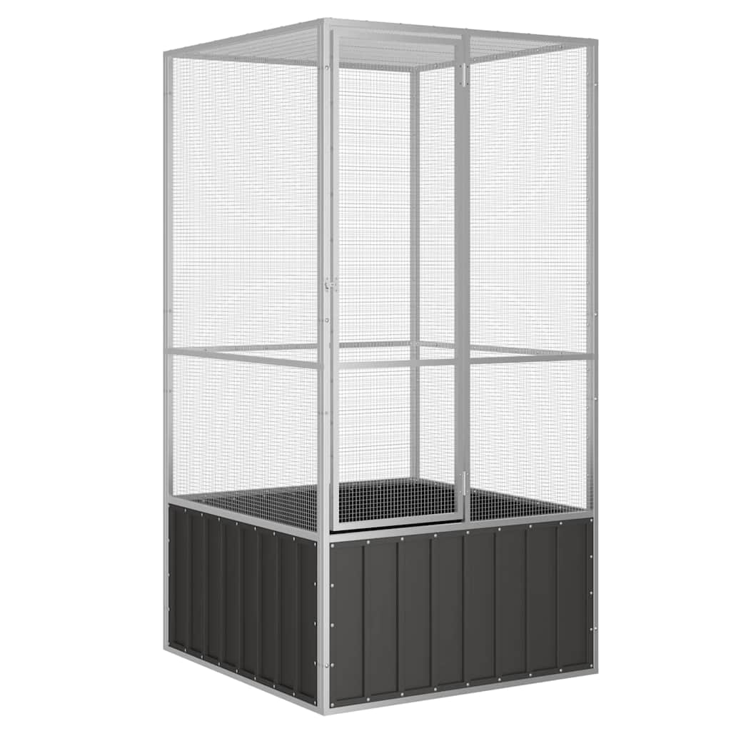 Cage À Oiseaux 111X107X211,5 Cm Acier Galvanisé