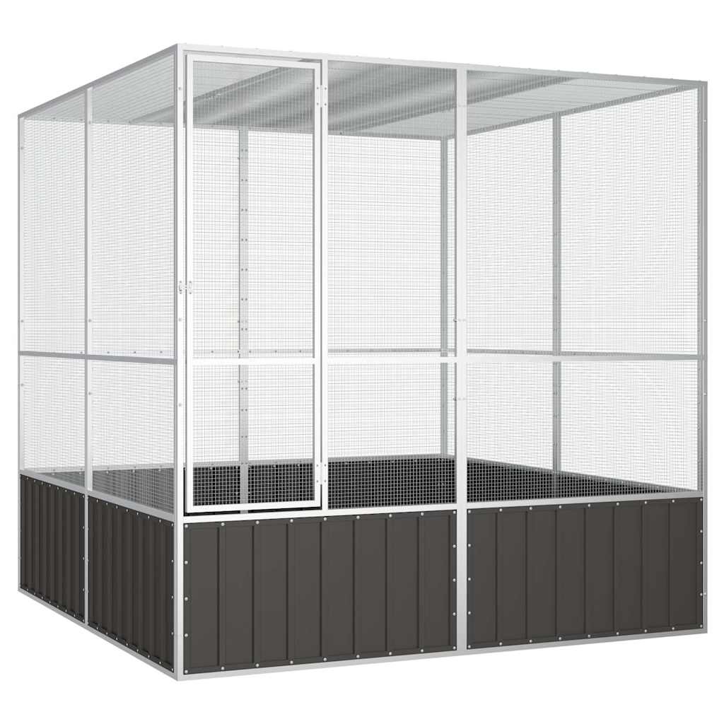 Cage À Oiseaux 111X107X211,5 Cm Acier Galvanisé