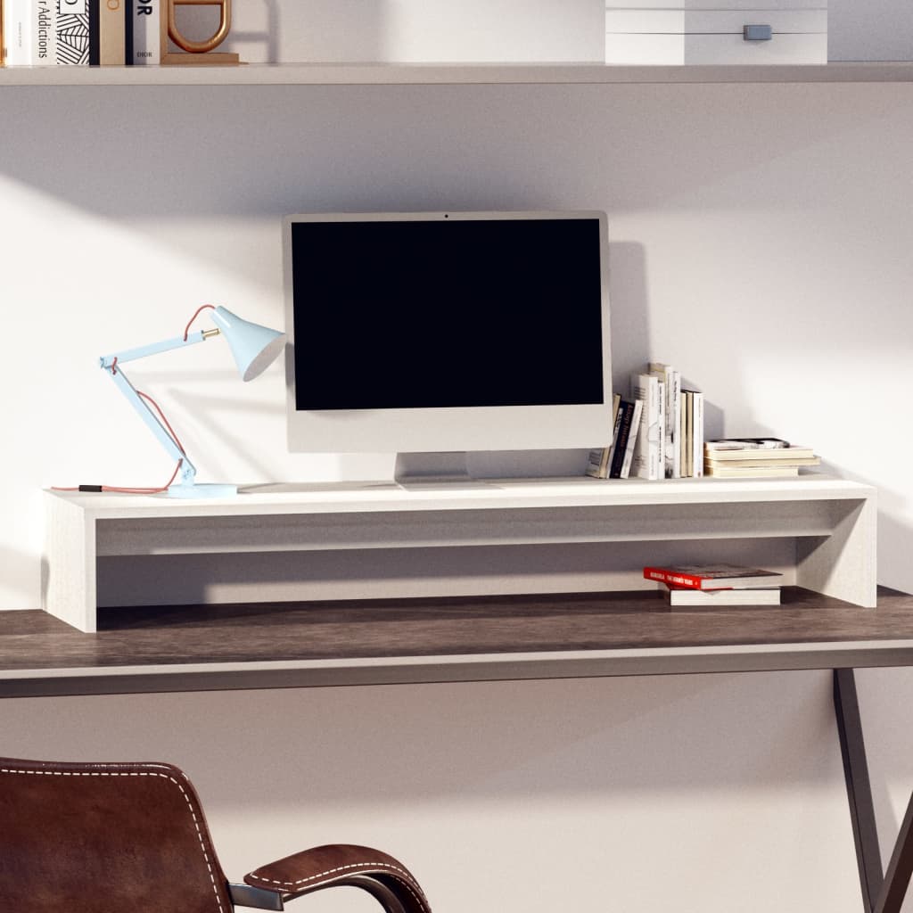 Support De Moniteur 100X27X15 Cm Bois De Pin Solide