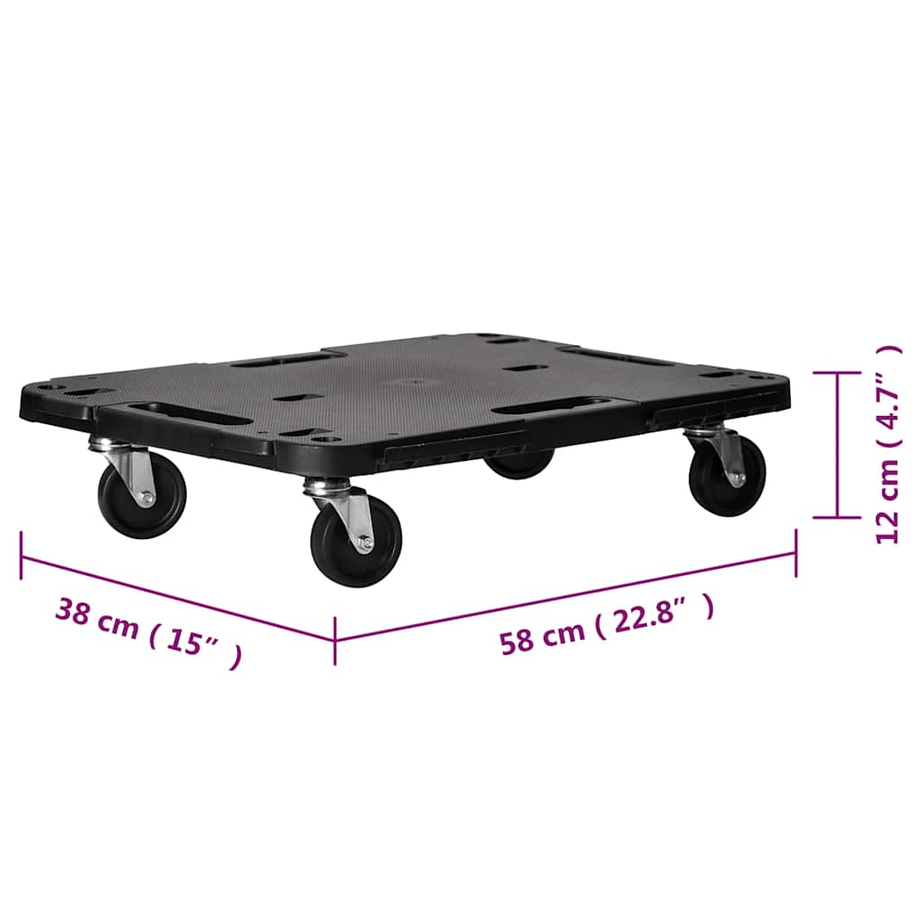 Chariot De Transport Noir 58X38X12 Cm Pp