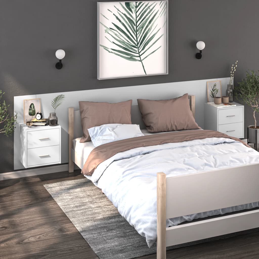 Tables De Chevet Murales 2 Pcs