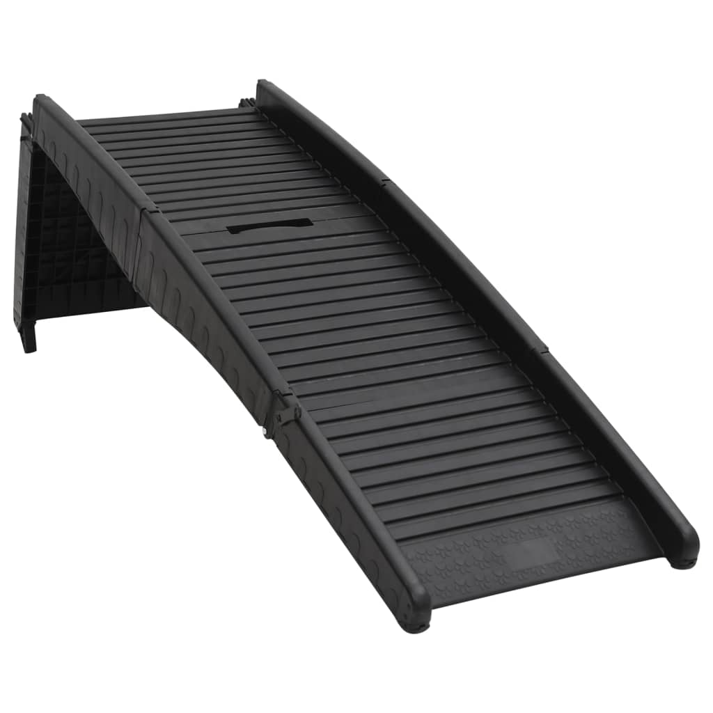 Rampe Pliable Pour Chien Noir 153X40X12,5 Cm Plastique