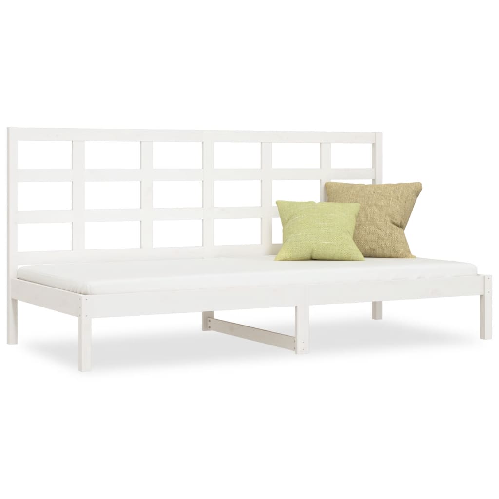 Lit De Jour Sans Matelas Blanc 80X200 Cm Bois De Pin Massif