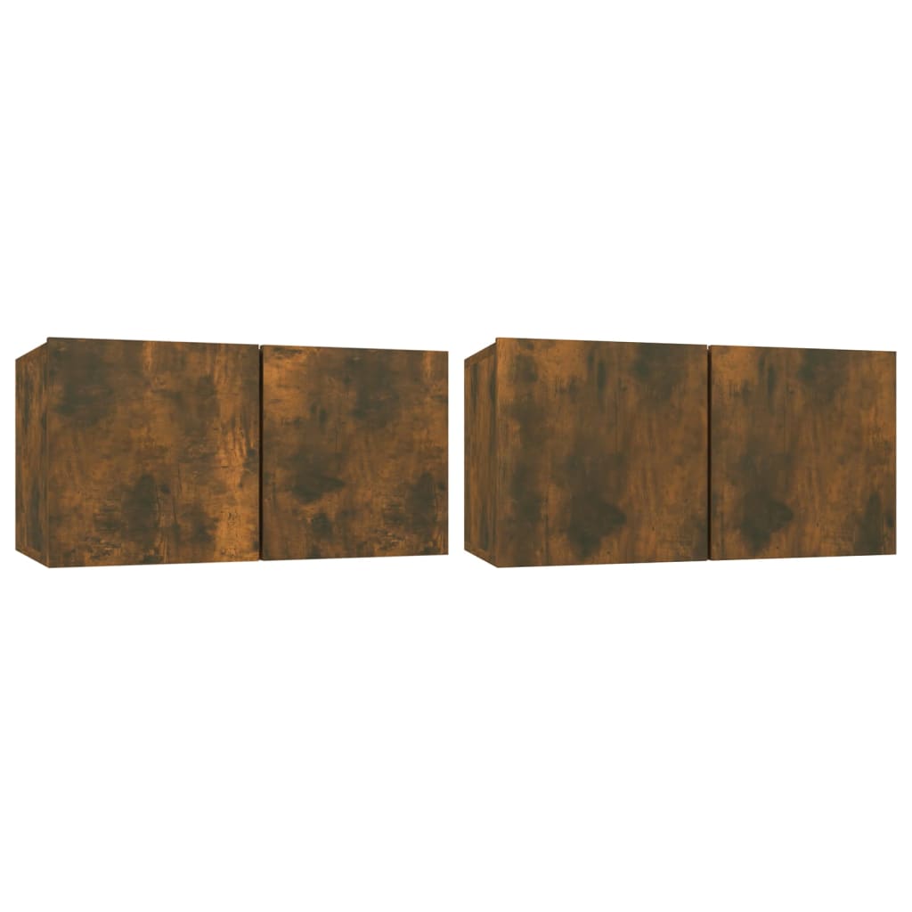Ensemble De Meubles Tv 4 Pcs Chêne Fumé Bois D'ingénierie