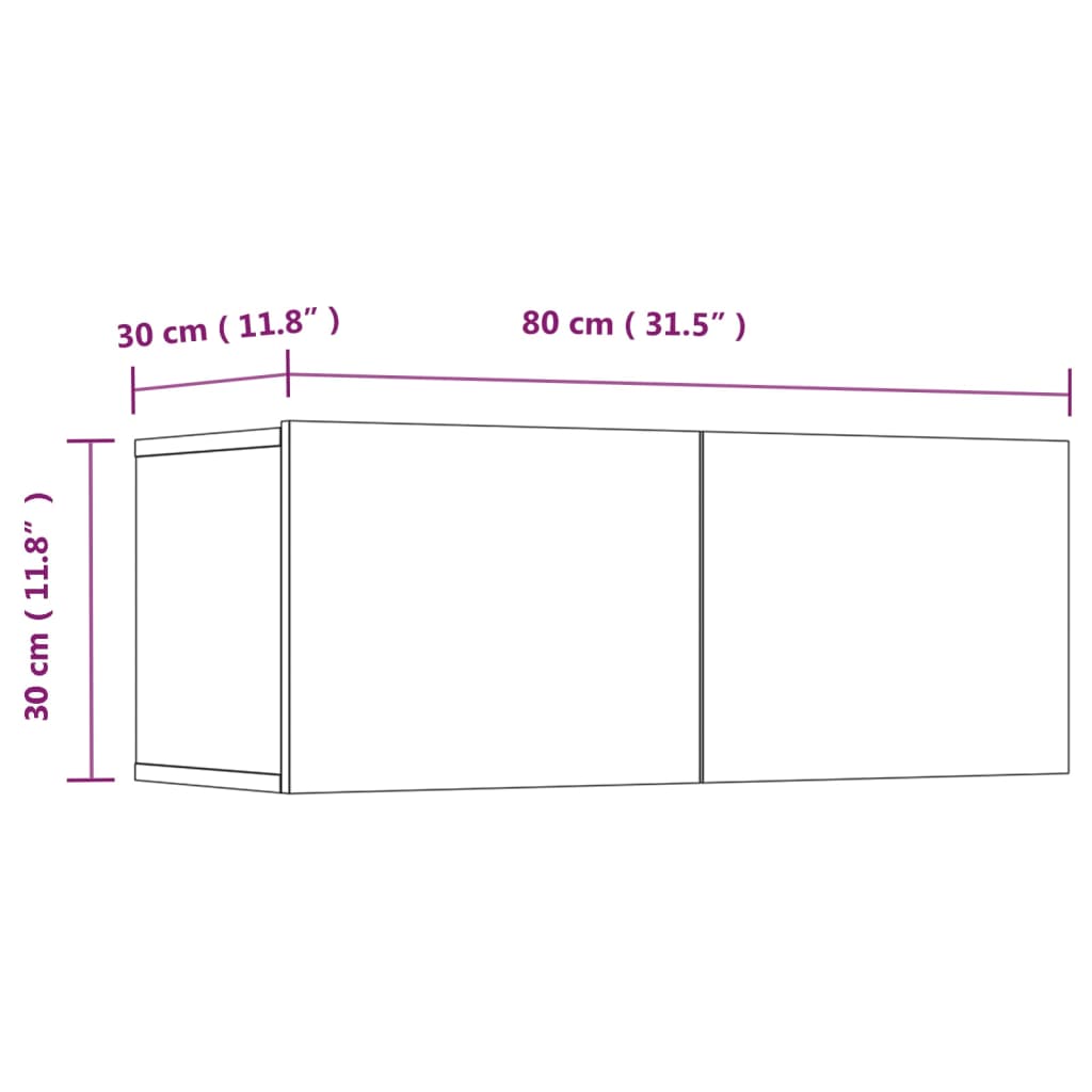 Ensemble De Meubles Tv 4 Pcs Gris Béton Bois D'ingénierie