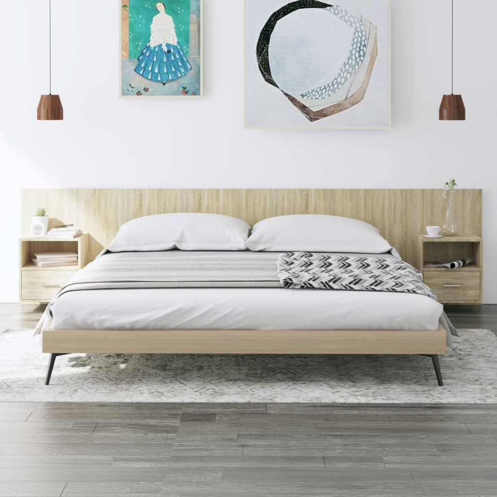 Tête De Lit Avec Armoires Bois D'ingénierie
