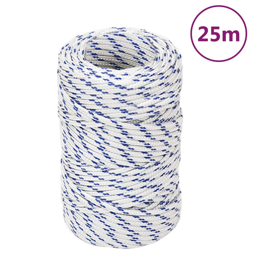 Corde De Bateau Polypropylène Blanc Blanc Et Bleu