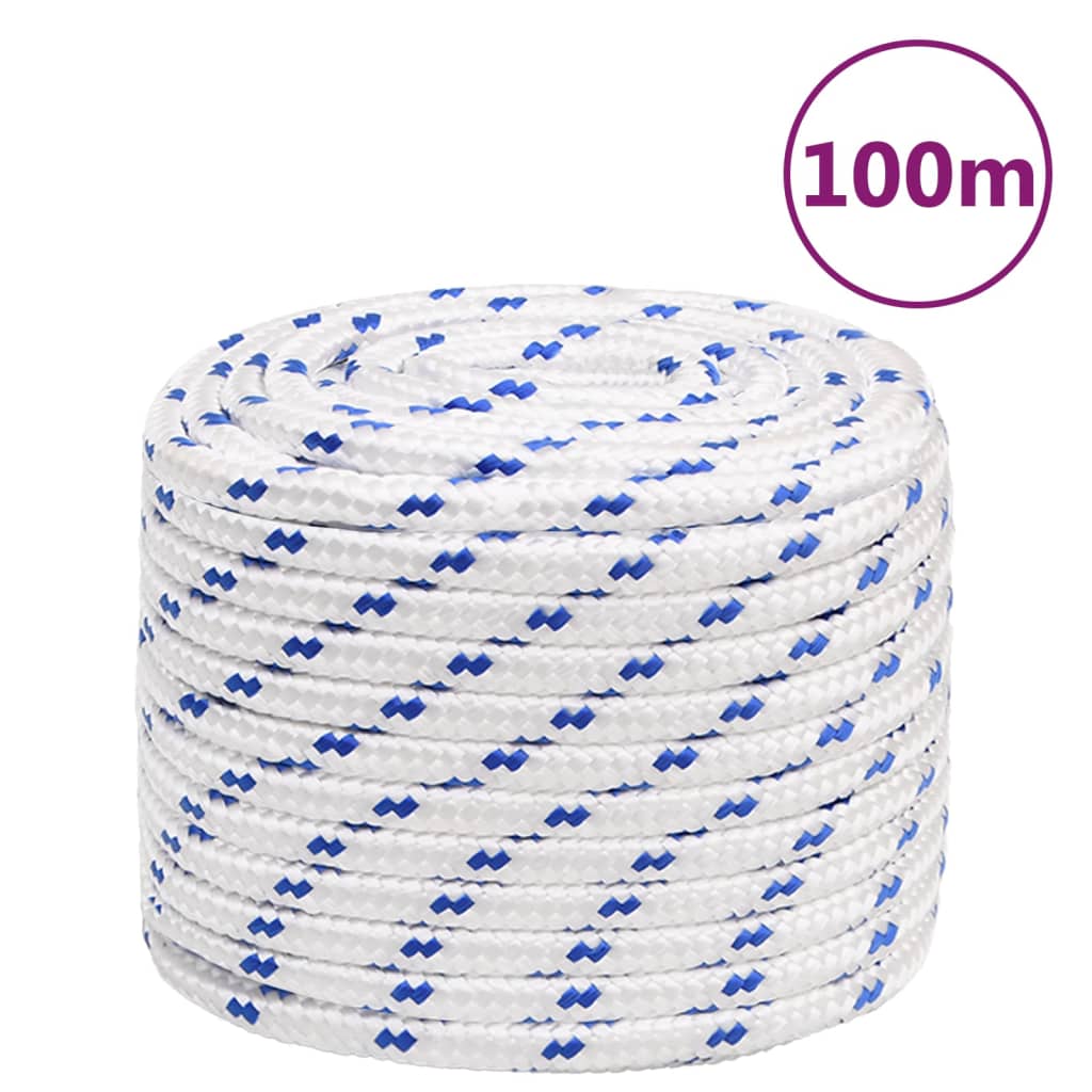 Corde De Bateau Polypropylène Blanc Blanc Et Bleu