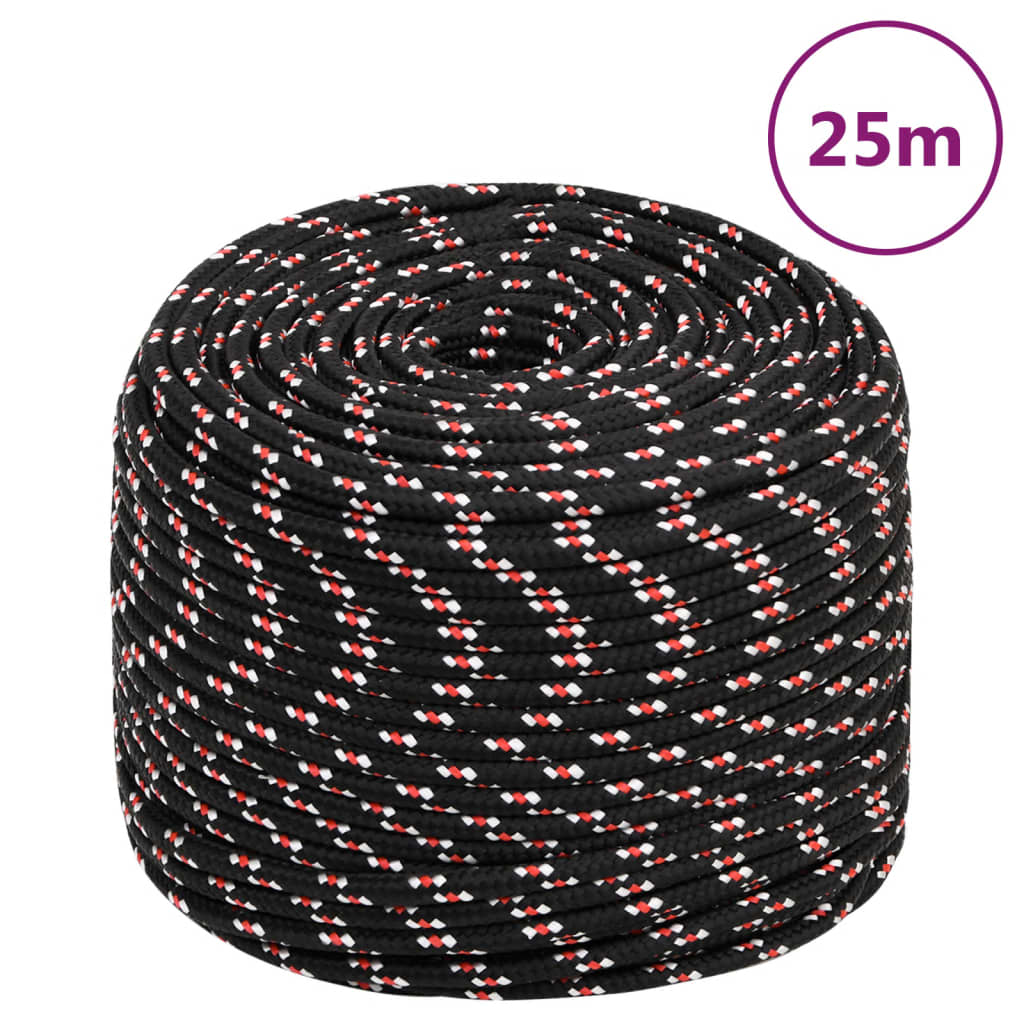 Corde De Bateau Noir Polypropylène Noir Et Rouge