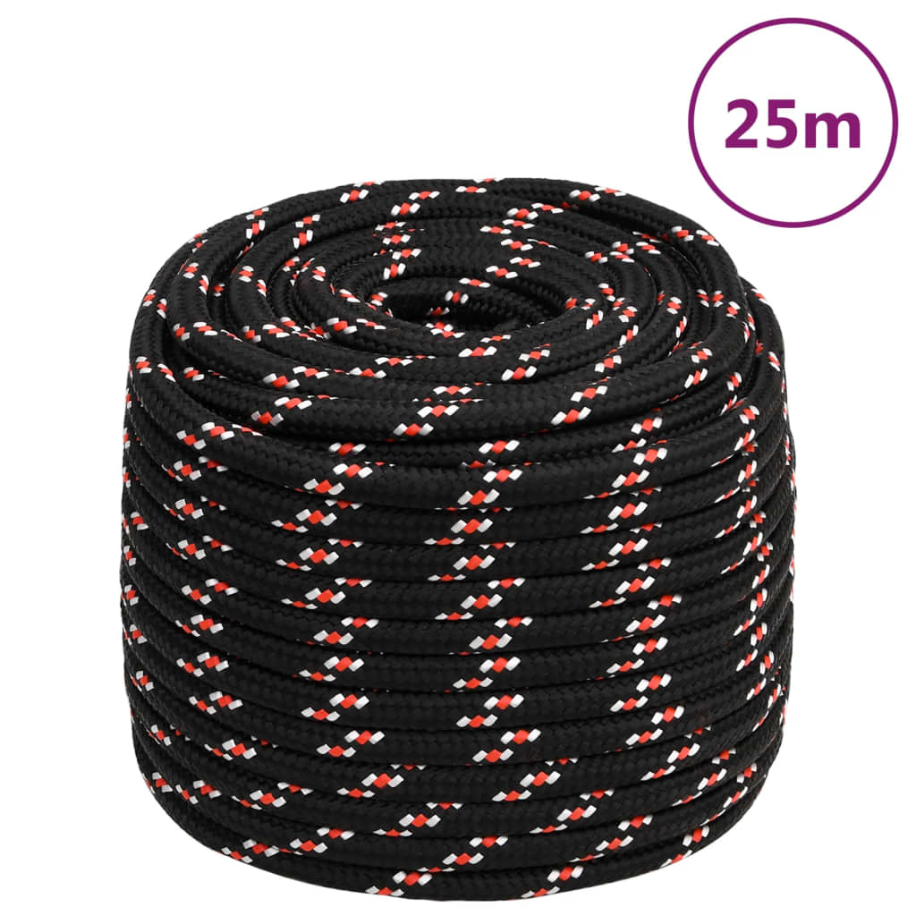 Corde De Bateau Noir Polypropylène Noir Et Rouge