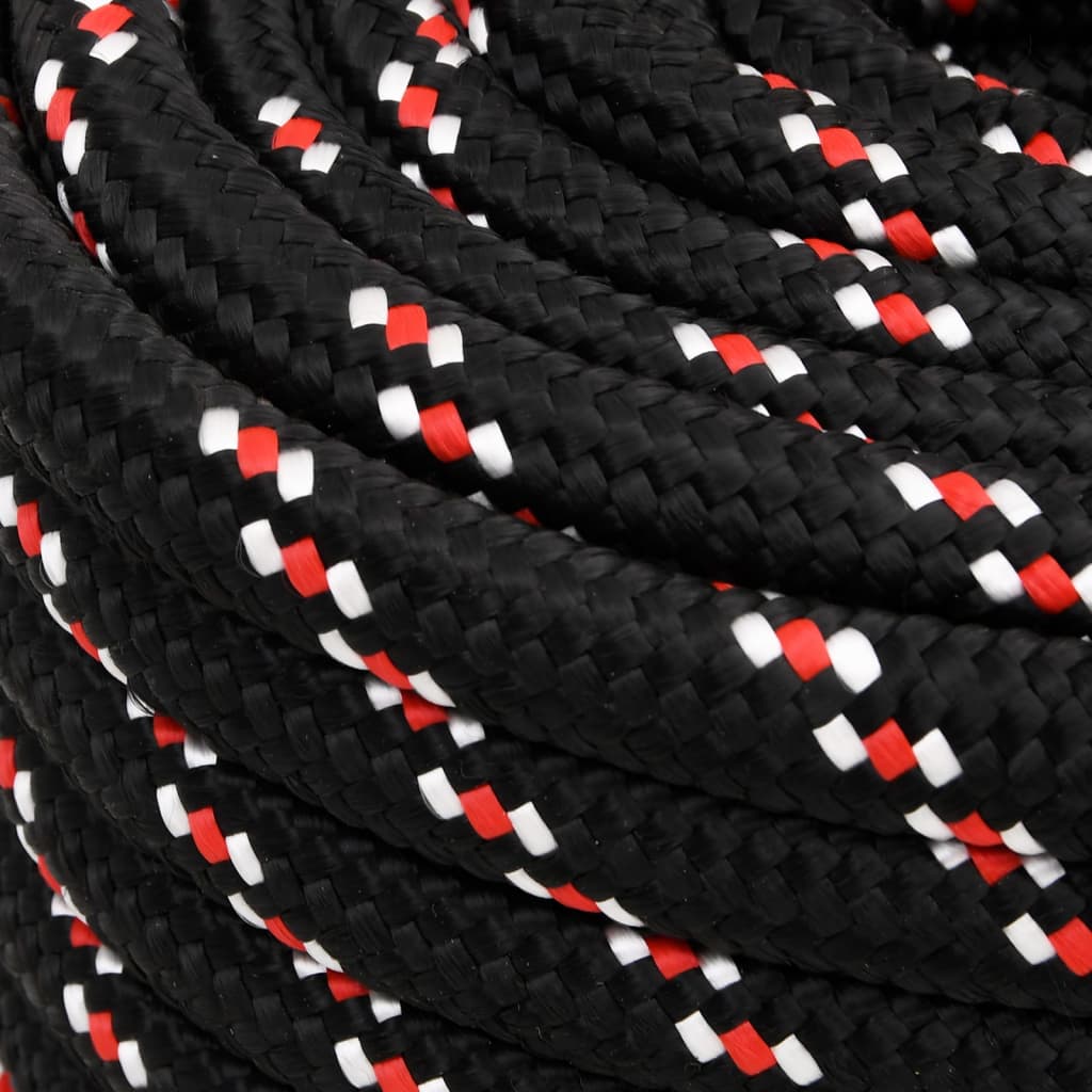 Corde De Bateau Noir Polypropylène Noir Et Rouge