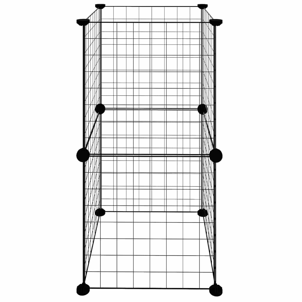 Cage Animaux De Compagnie À 8 Panneaux Noir 35X35X70 Cm Acier
