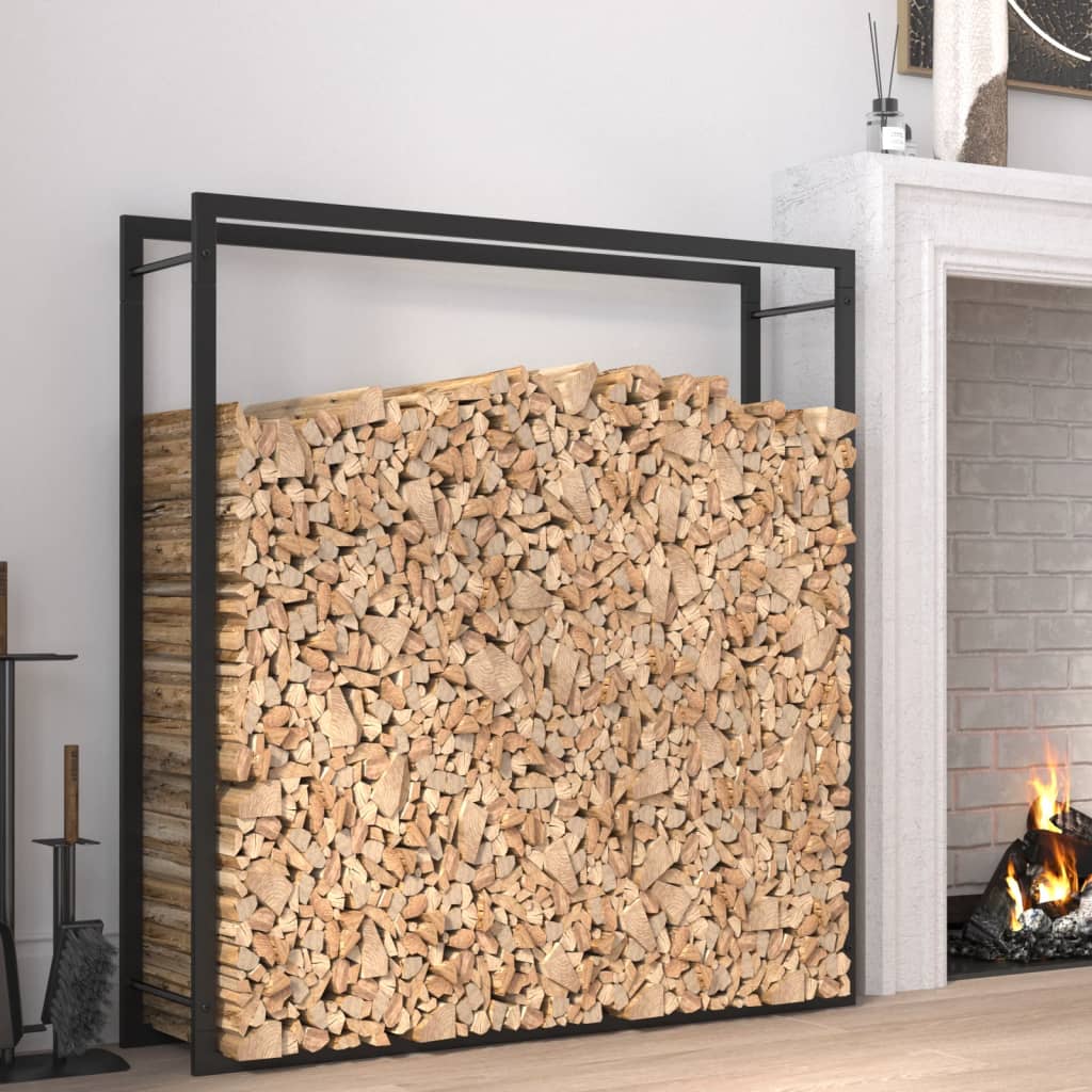 Étagère À Bois De Chauffage Mat Acier