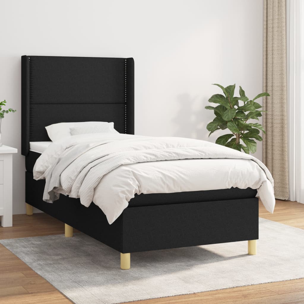 Lit À Ressorts Avec Tête De Lit Tissu