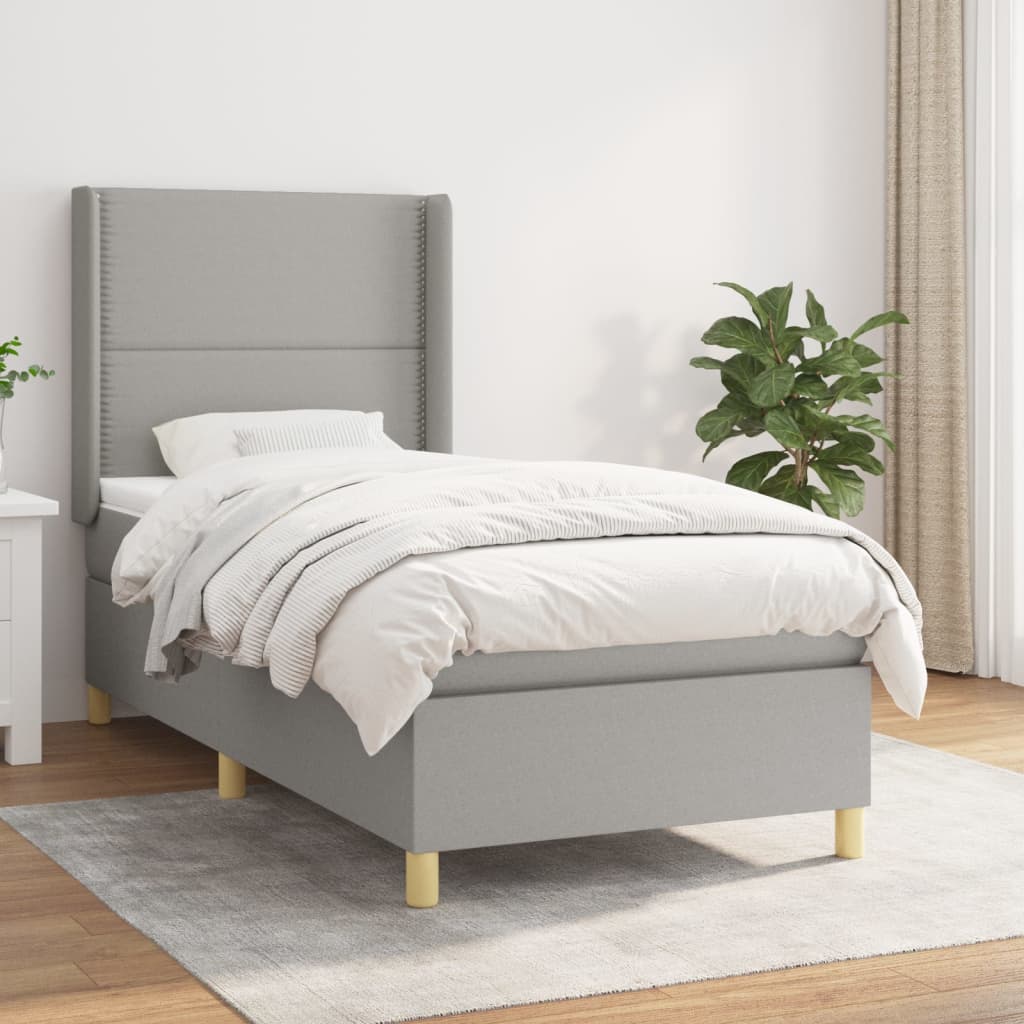 Sommier À Lattes De Lit Avec Matelas Tissu