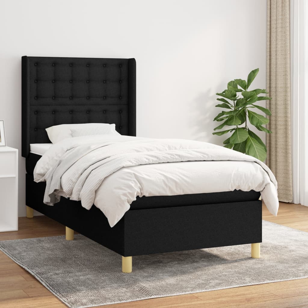 Lit À Ressorts Avec Tête De Lit Tissu