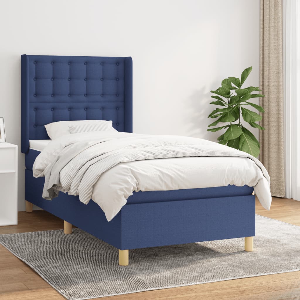 Lit À Ressorts Avec Tête De Lit Tissu