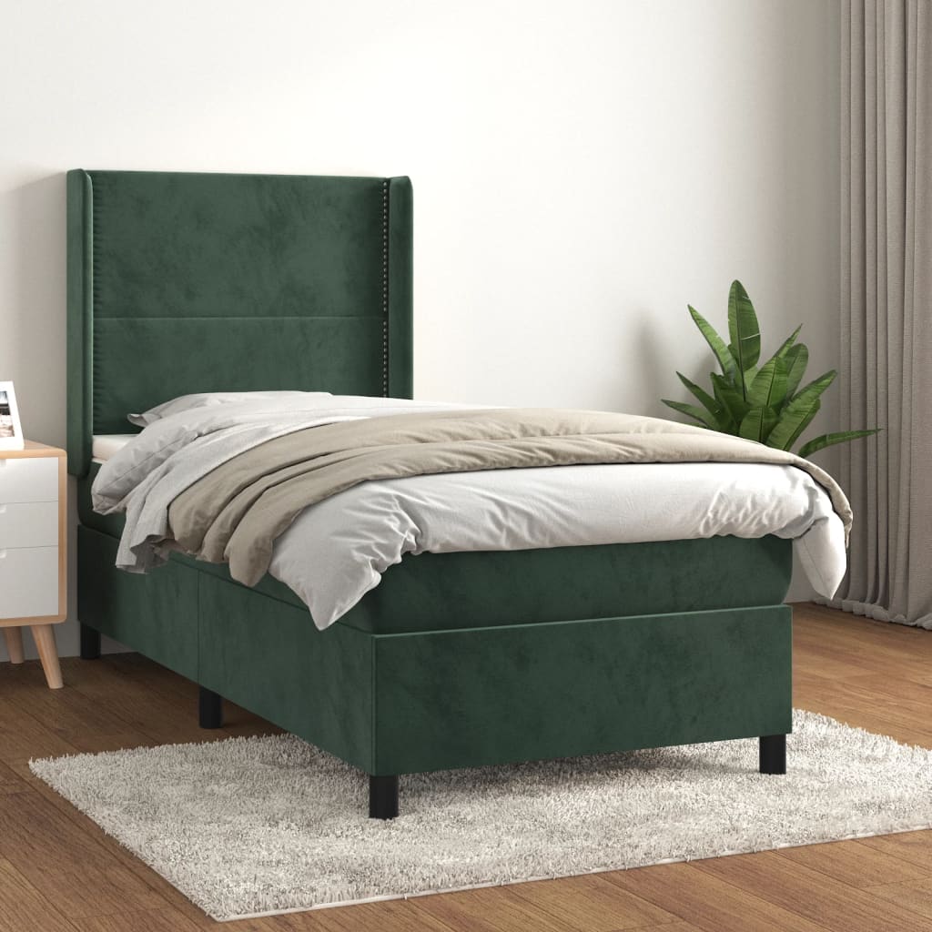 Lit À Ressorts Avec Matelas Velours