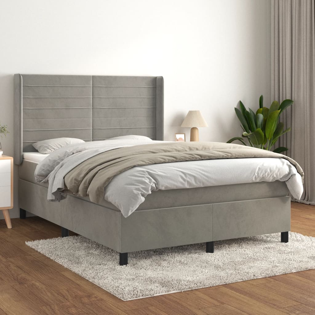 Lit À Ressorts Avec Matelas Velours