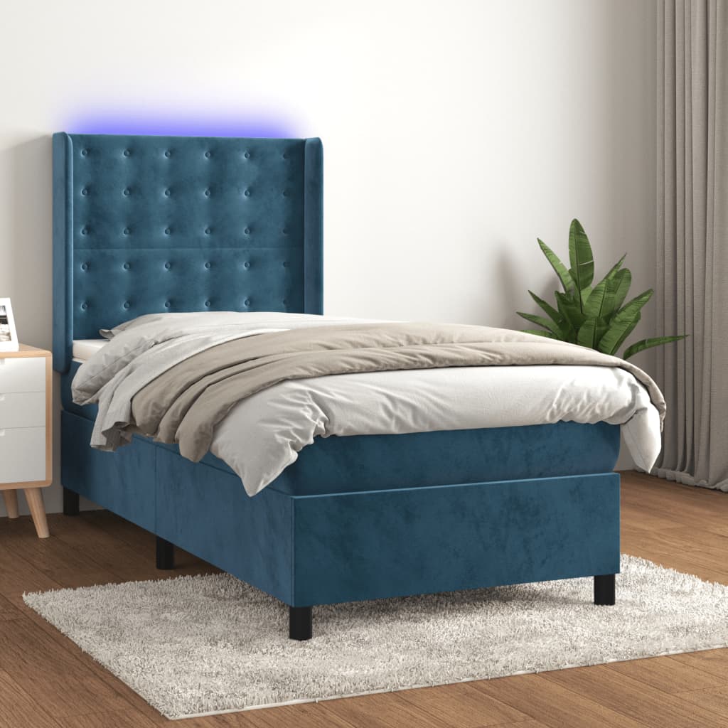 Lit À Ressorts Avec Matelas Avec Led Velours
