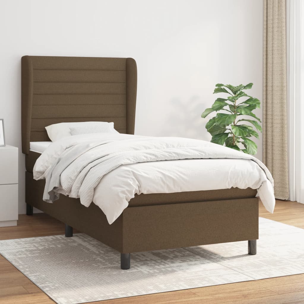 Lit À Ressorts Avec Tête De Lit Tissu