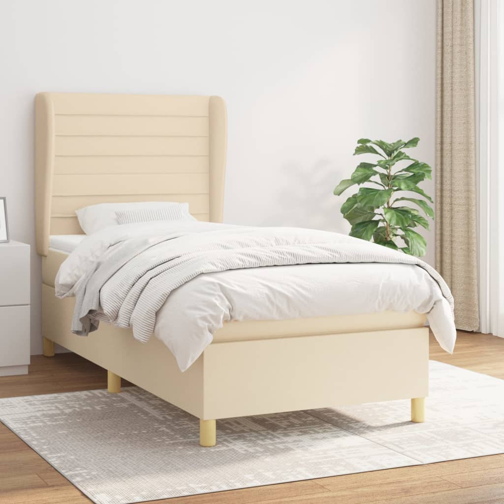 Sommier À Lattes De Lit Avec Matelas 100X200Cm Tissu
