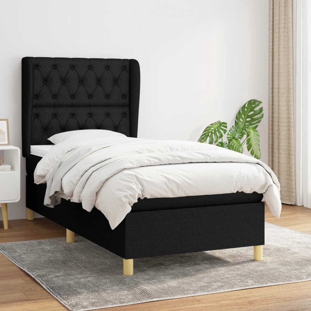 Sommier À Lattes De Lit Avec Matelas 100X200Cm Tissu