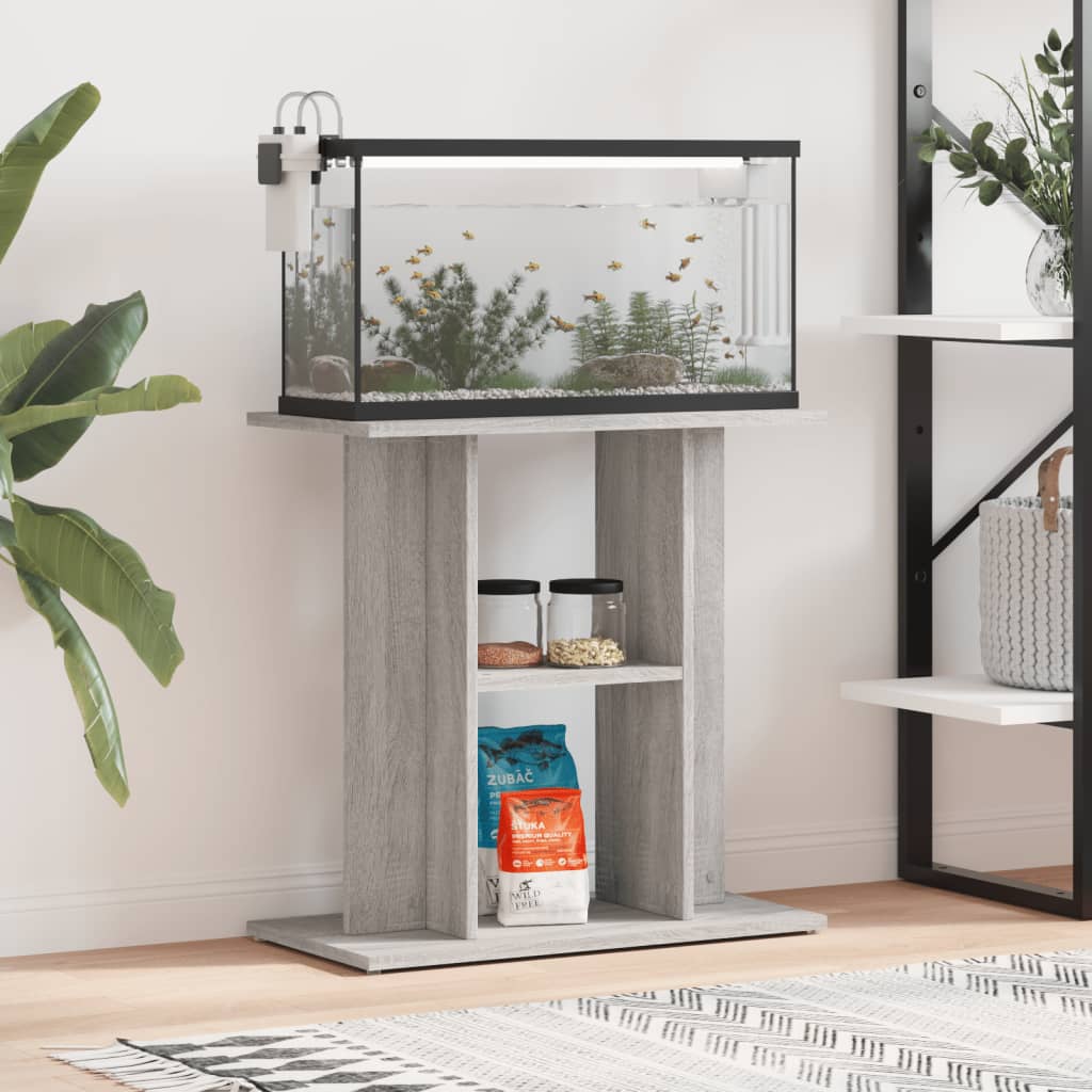 Support D'aquarium Gris Sonoma Bois D'ingénierie
