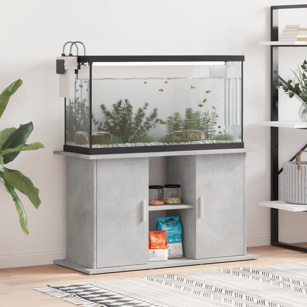 Support D'aquarium En Béton Gris Bois D'ingénierie