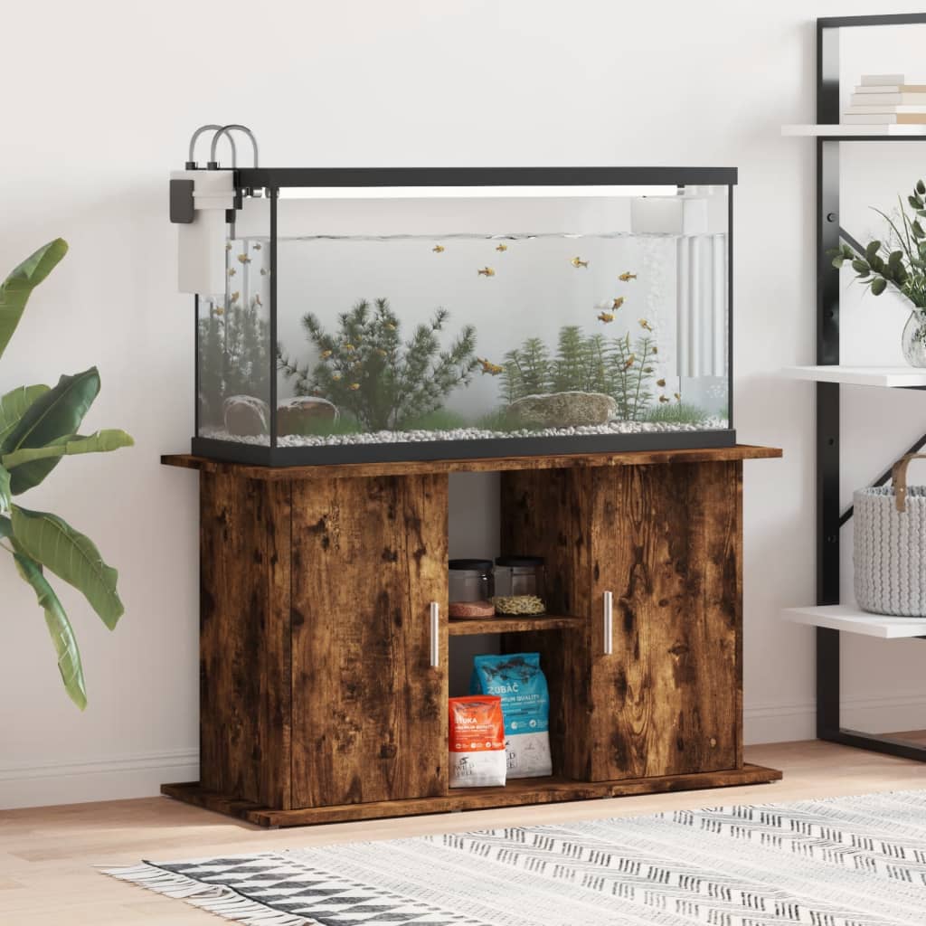 Support D'aquarium En Béton Gris Bois D'ingénierie