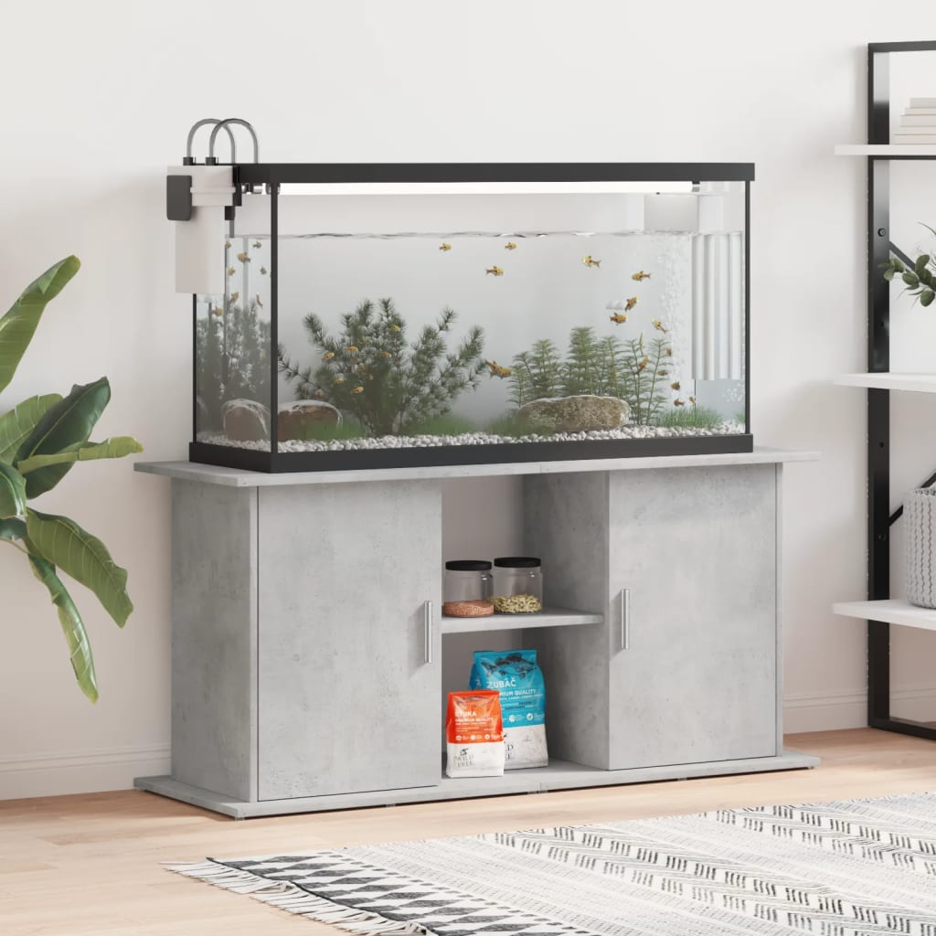 Support D'aquarium En Béton Gris Bois D'ingénierie