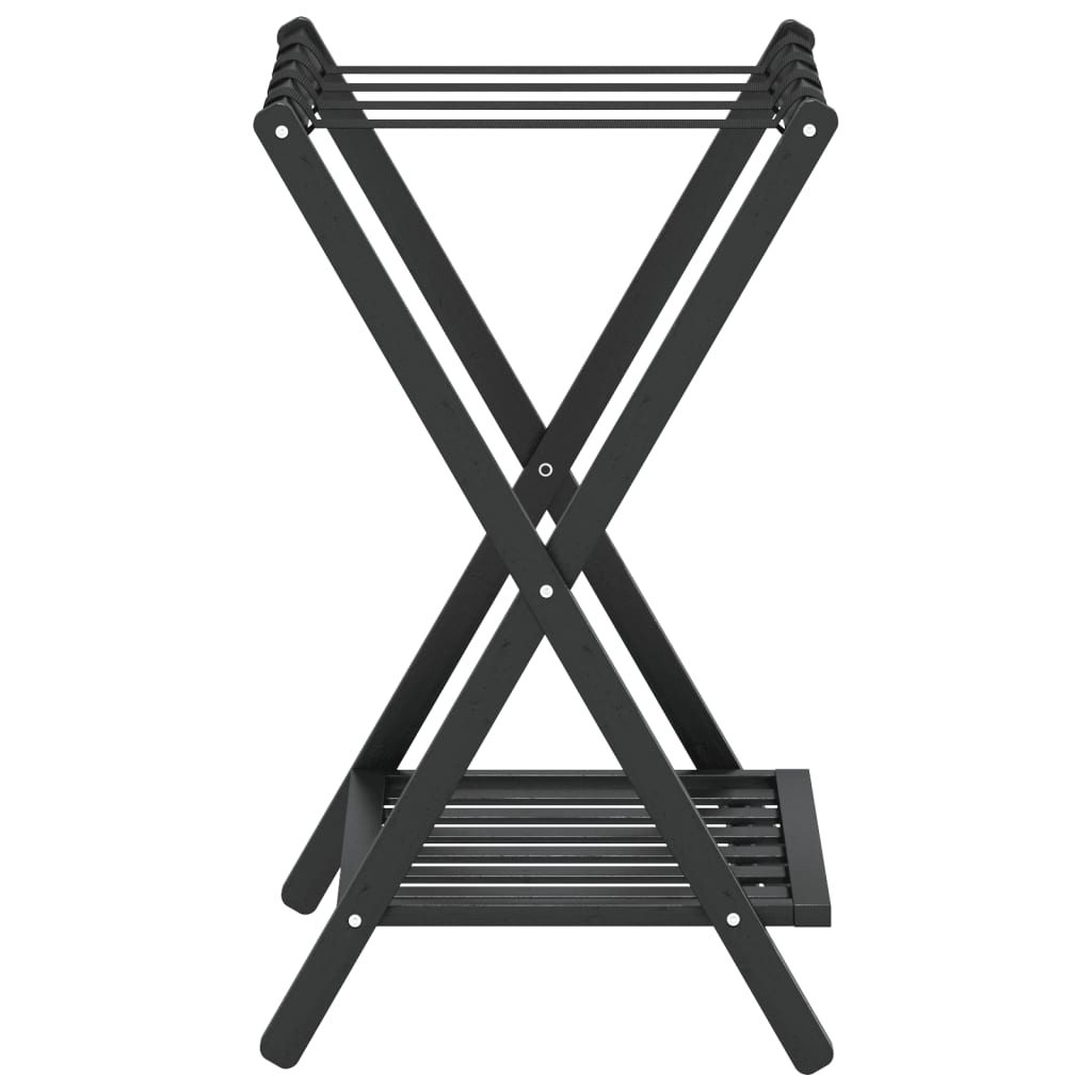 Porte-Bagages Noir 68X38X58 Cm Bambou
